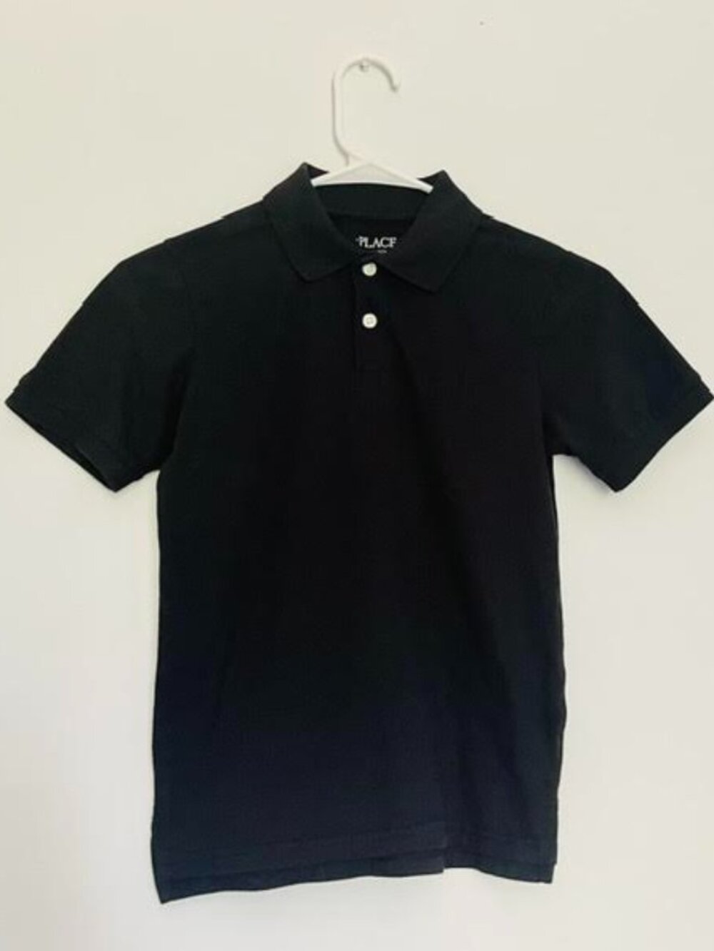The Children's Place Boys Black Short Sleeve Polo Shirt Size M 7/8 3-Button